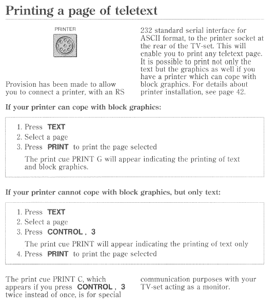 Video Terminal Print Button